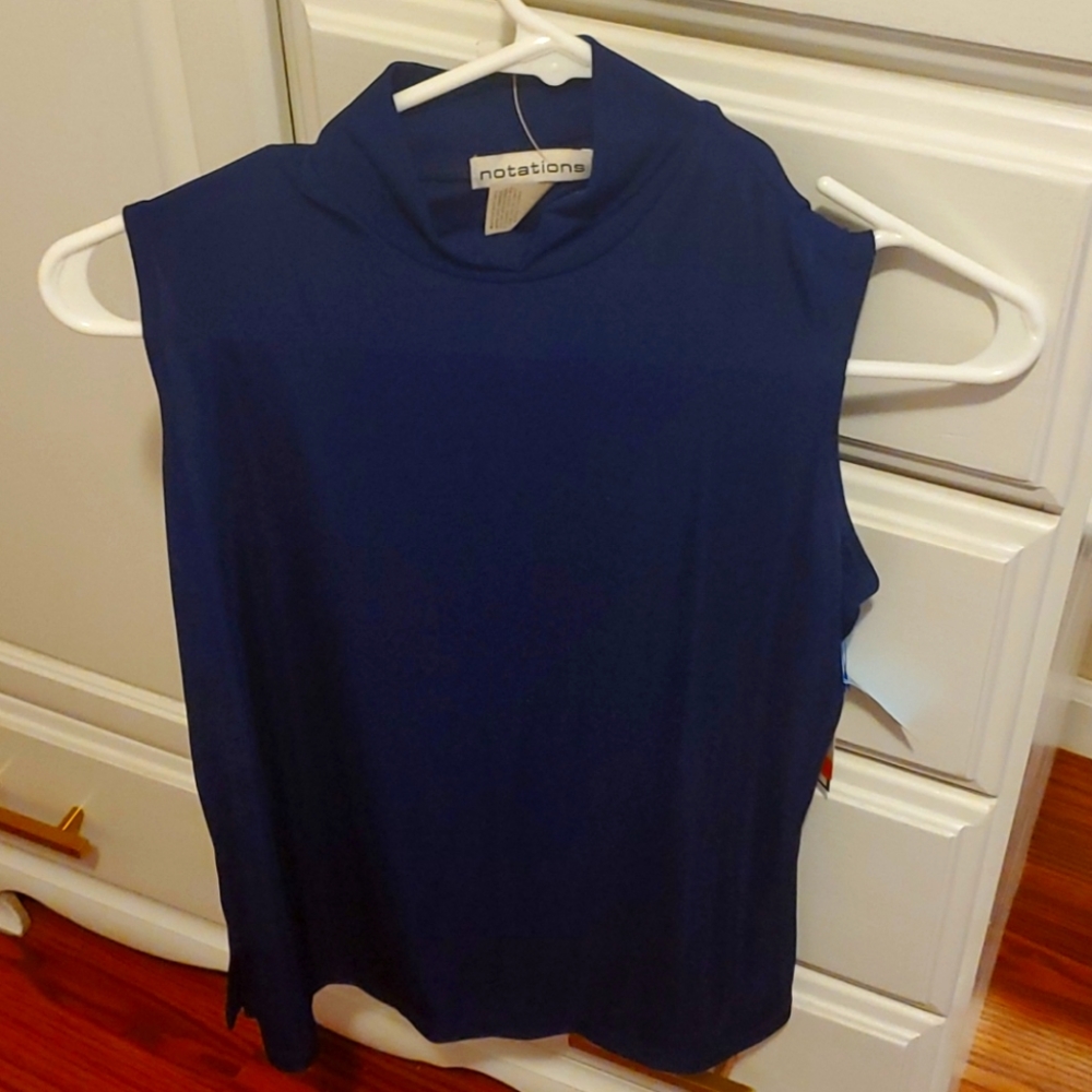 Notations Blue stretch shirt